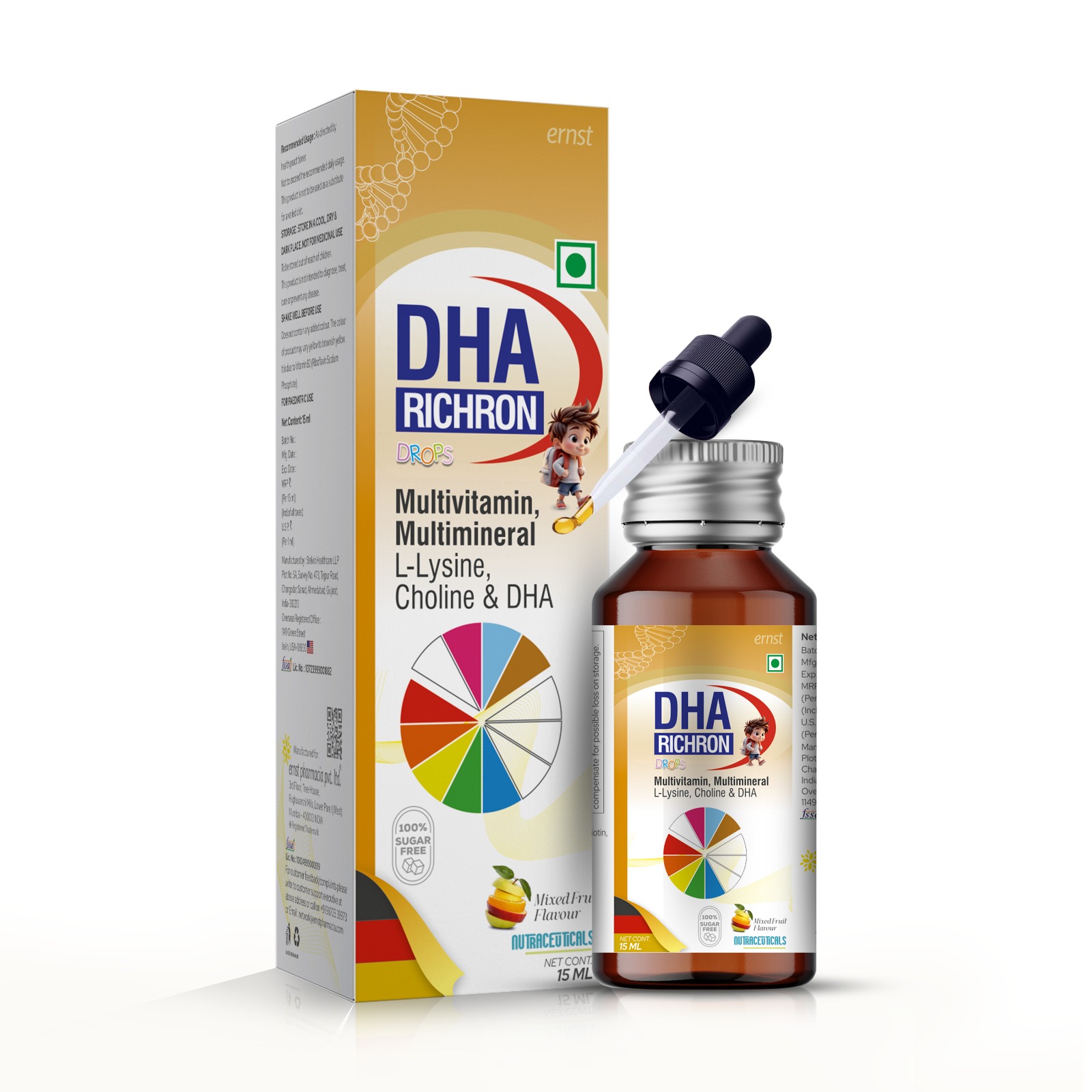 Multivitamin Multimineral L Lysine Choline & DHA Drops - DHA RICHRON Drops