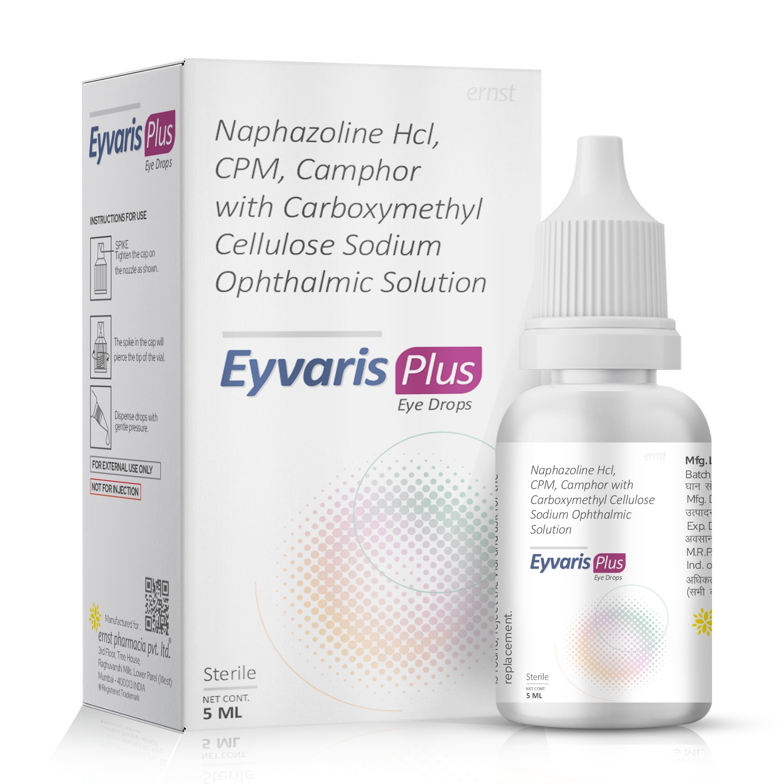 Naphazoline Hydrochloride Chlorpheniramine Maleate Camphor with Carboxymethylcellulose Sodium Ophthalmic Solution - EYVARIS PLUS Eye Drops