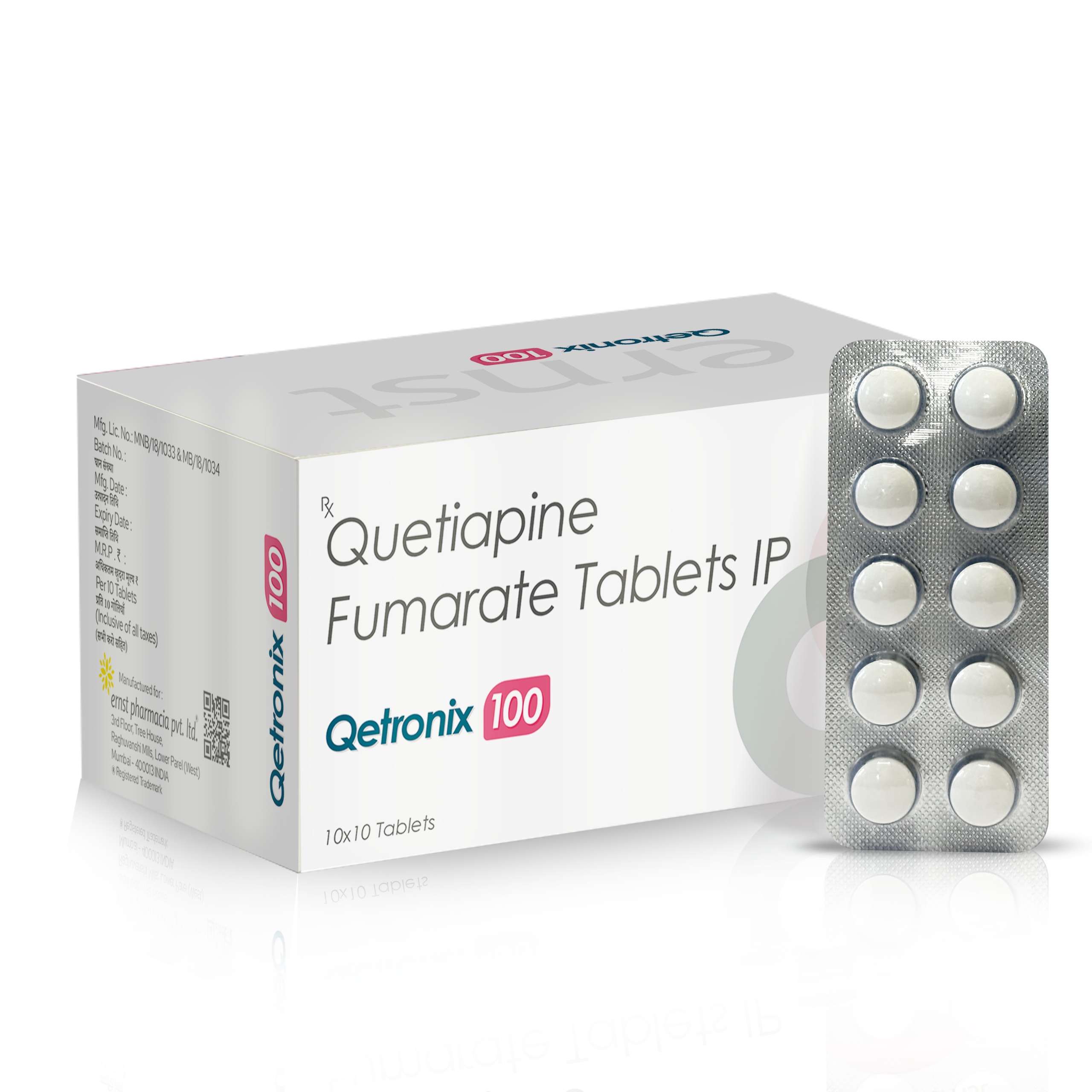 Quetiapine Fumarate Tablets IP 100 Mg