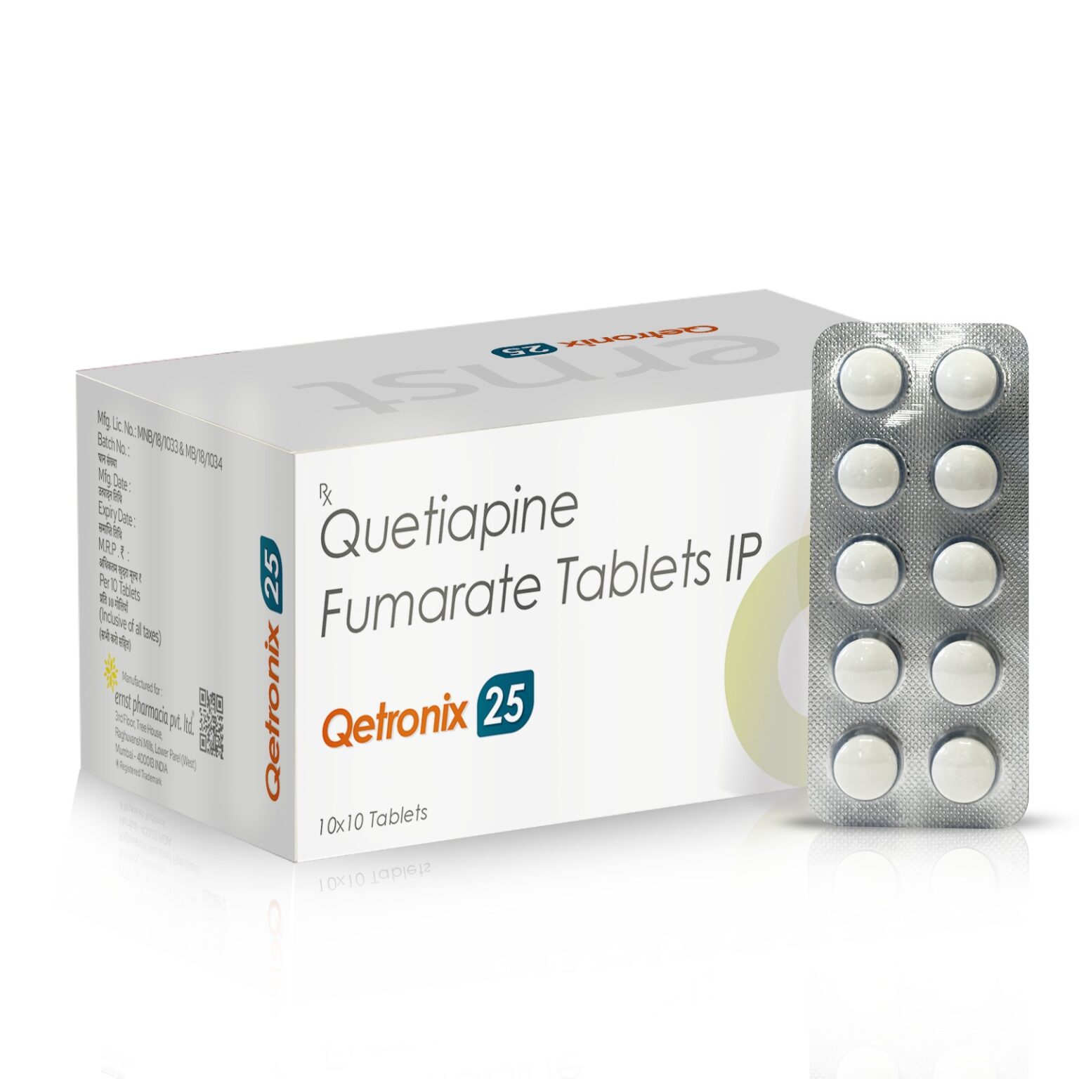 Quetiapine Fumarate Tablets IP 25 Mg - QETRONIX 25 Tablets