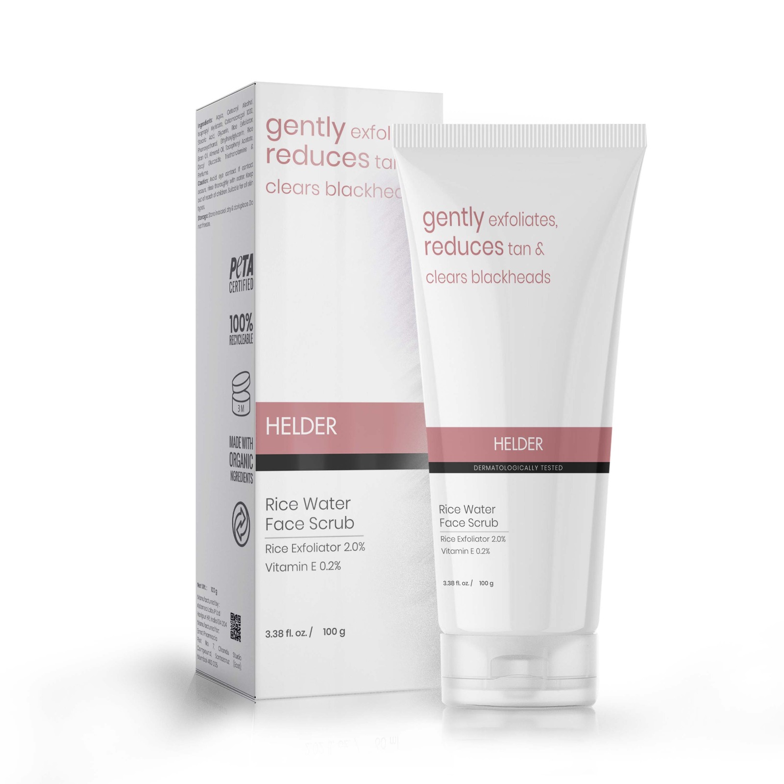 Rice Water Face Scrub with Rice Exfoliator & Vitamin E