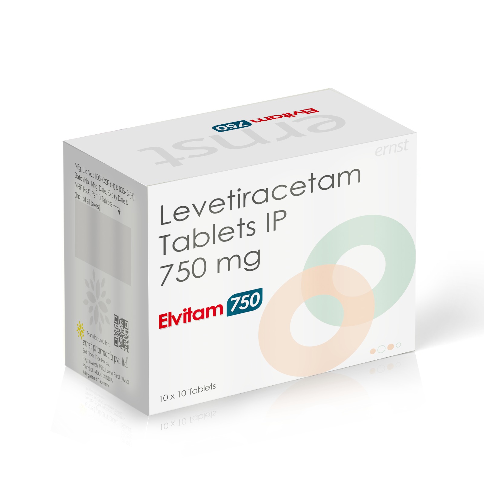 Levetiracetam Tablets IP750 Mg - ELVITAM 750 Tablets - Ernst Pharmacia