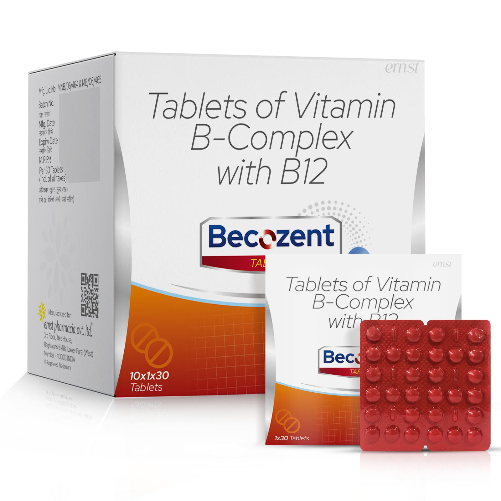Tablets of Vitamin B-Complex with B12