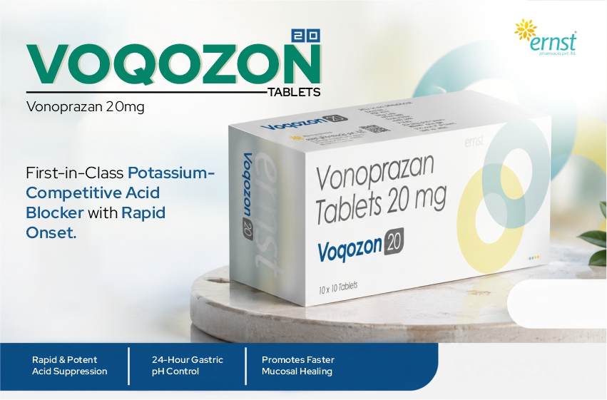 Vonoprazan Tablets used for GERD, acid reflux, gastric ulcers, duodenal ulcers, and H. pylori infection.