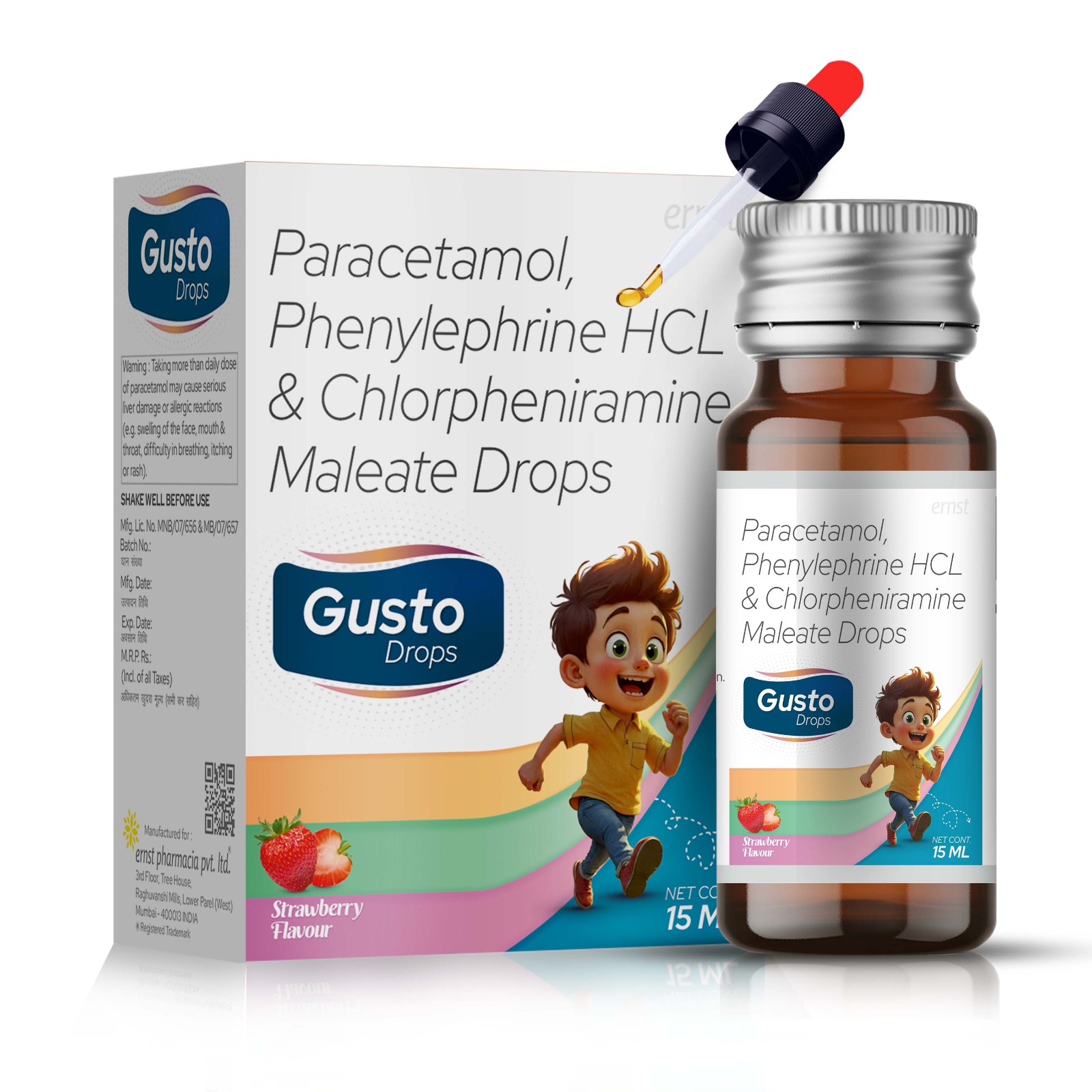 Paracetamol, Phenylephrine HCl & Chlorpheniramine Maleate Drops