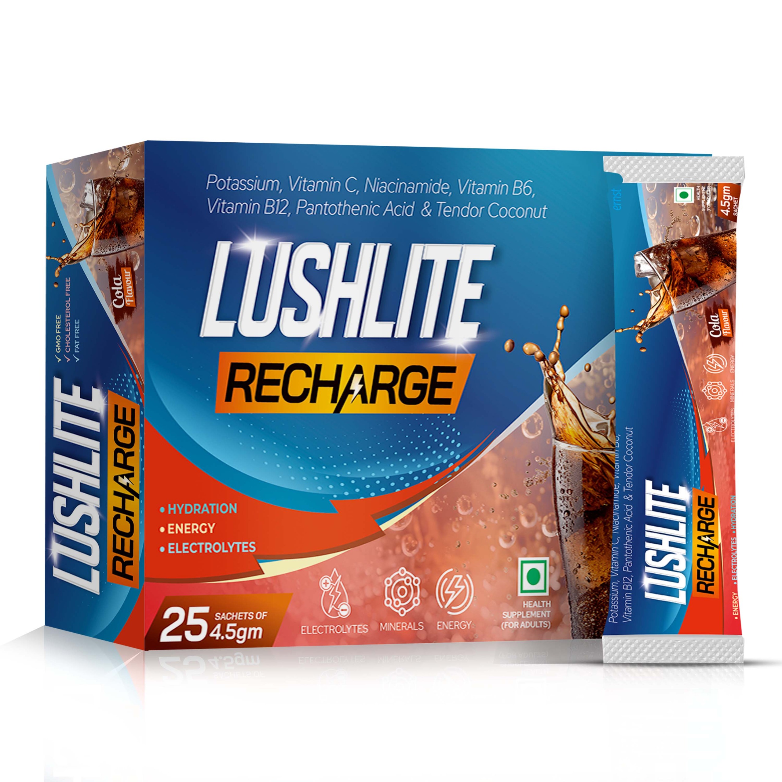 Potassium, Vitamin C, Niacinamide, Vitamin B6, Vitamin B12 & Tender Coconut Sachets