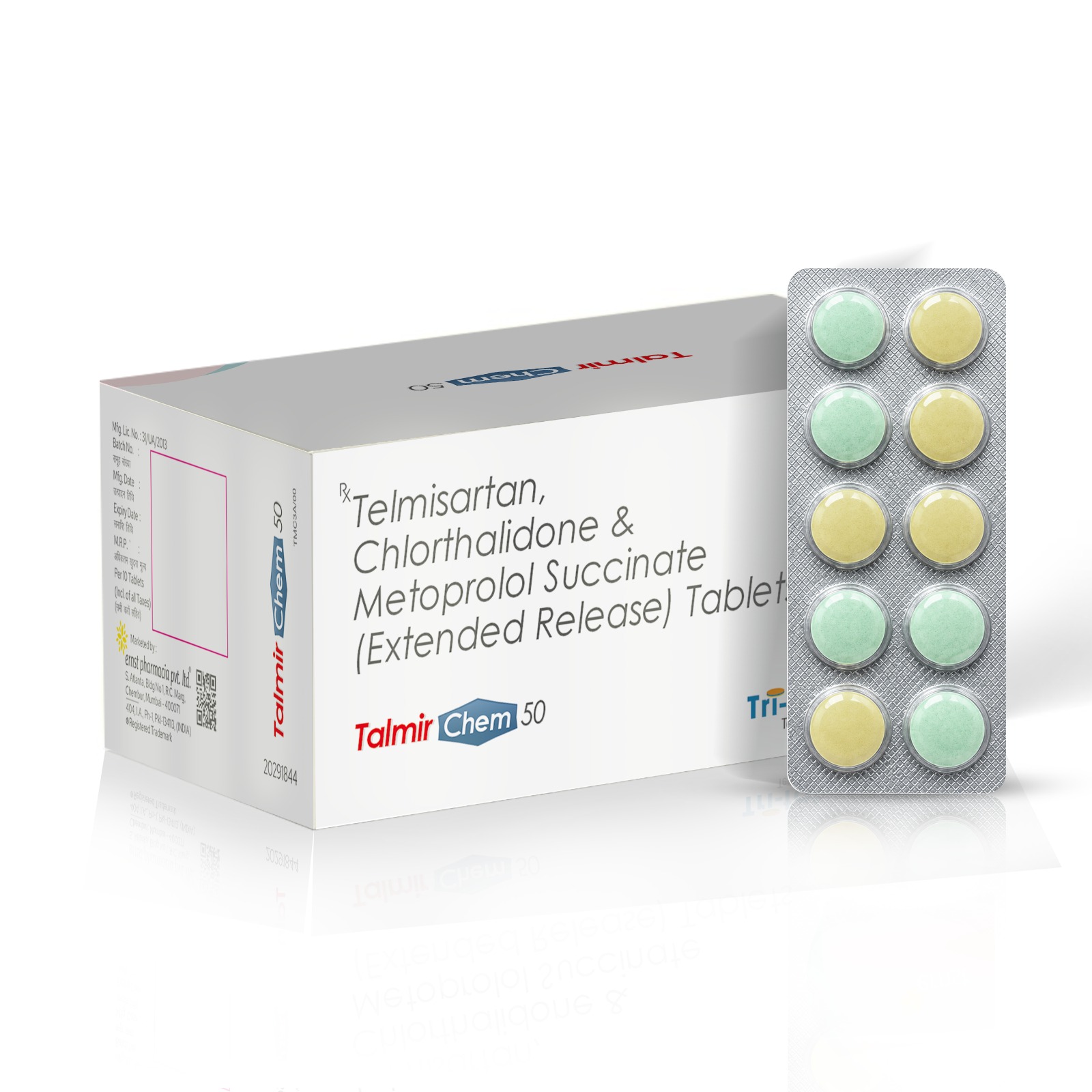 Telmisartan, Chlorthalidone & Metoprolol Succinate (Extended Release) Tablets